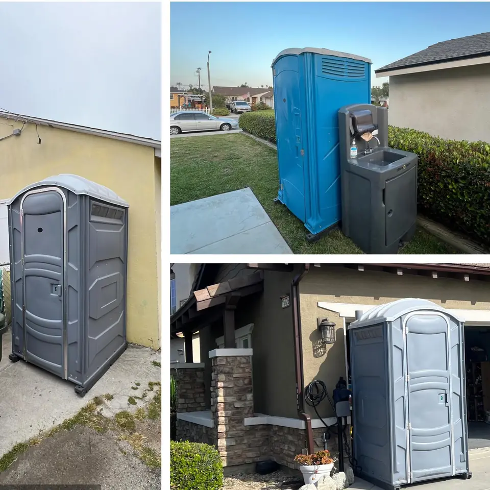Porta potties set up at homes and job sites